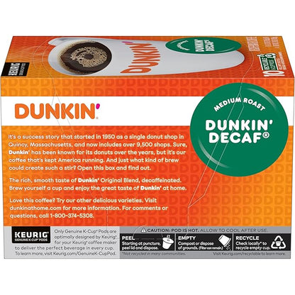 Dunkin' Decaf Medium Roast Coffee, 10 Keurig K-Cup Pods