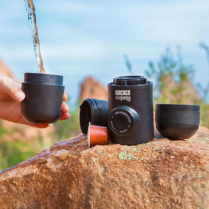 WACACO Minipresso NS, Portable Espresso Machine, Compatible Original NS Capsules, Travel Coffee Maker, Manually Operated from Piston Action