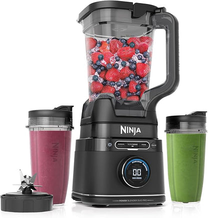 Ninja Detect Power Blender Pro + Personal Single-Serve, BlendSense Technology, For-Smoothies, Food and More, Compact Kitchen Countertop, 1800 P-Watts, 72 oz. Pitcher, (2) 24 oz. Cups, Black, TB301