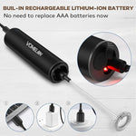 Load image into Gallery viewer, Rechargeable Milk Frother Handheld Electric Frother Wand Milk Foamer Drink Mixer for Coffee, Lattes, Cappuccino, and Egg, Stainless Steel for Travel-Black