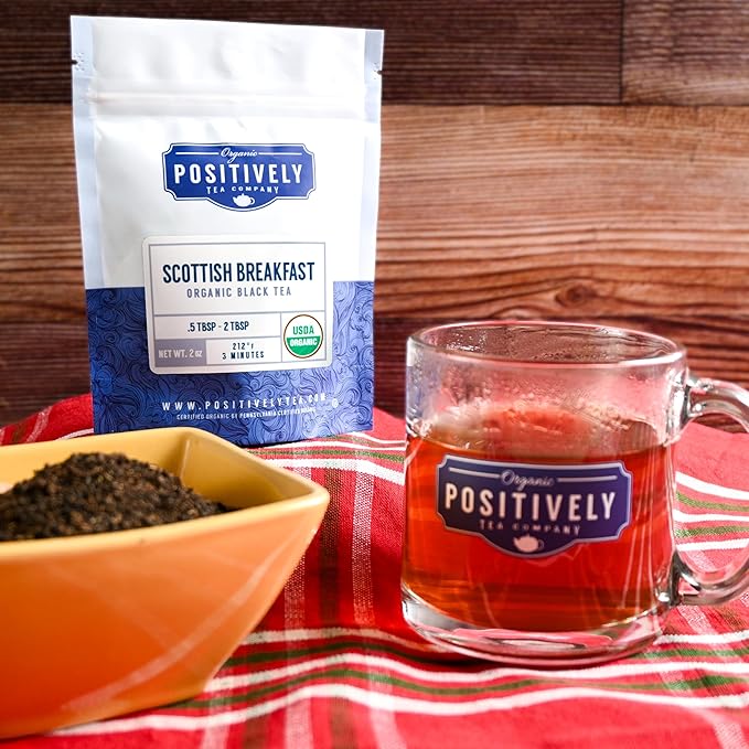 Organic Positively Tea Company, Scottish Breakfast Black Tea, Loose Leaf, 16 Ounce