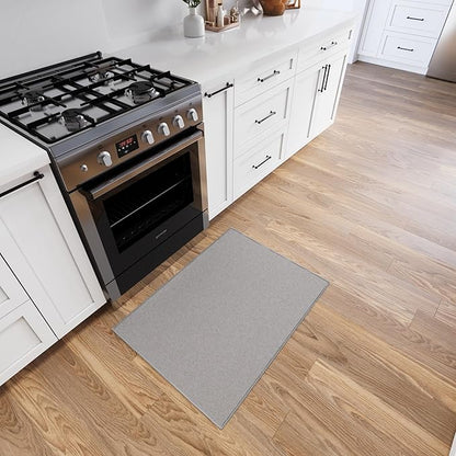 Ottomanson Rugs for Entryway 2'3" x 3' Non Slip Solid Small Area Rugs Durable Front Door Mat Rug Stain Resistant Entrance Rugs for Bathroom Kitchen Bedroom & Living Room, Gray