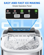 Load image into Gallery viewer, Ice Maker Machine Countertop 26lbs/24H, Portable Quiet Ice Makers Cubes in 9PCS/7Min, Self Cleaning, Ice Maker with Scoop for Kitchen, Home, Party