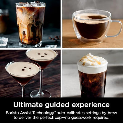 Ninja Luxe Café Premier Series, Espresso Machine, Drip Coffee Maker & Rapid Cold Brew, Integrated Grinder, Assisted Tamper, Hands-Free Frother, for Cappuccinos & Lattes, Cyberspace, ES601CY