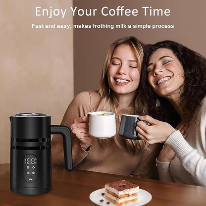 Milk Frother and Steamer, 19.9 OZ Detachable Milk Frother for Coffee with Temperature Display, 4 in 1 Large Capacity Automatic Warm and Cold Foam Maker for Coffee, Latte, Cappuccino