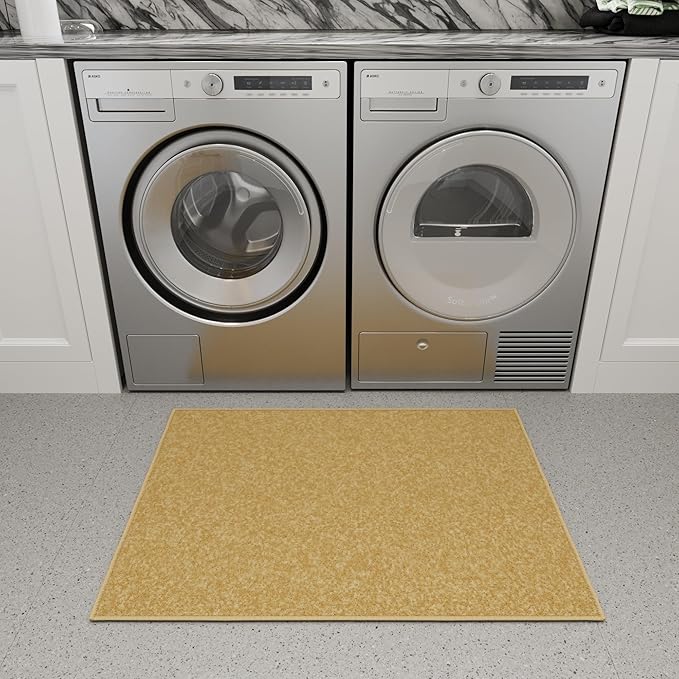 Ottomanson Rugs for Entryway 2'3" x 3' Non Slip Solid Small Area Rugs Durable Front Door Mat Rug Stain Resistant Entrance Rugs for Bathroom Kitchen Bedroom & Living Room, Beige