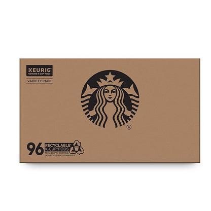 Starbucks K-Cup Coffee Pods, Medium Roast Coffee Variety Pack for Keurig Brewers, 100% Arabica, 1 Box (96 Pods)