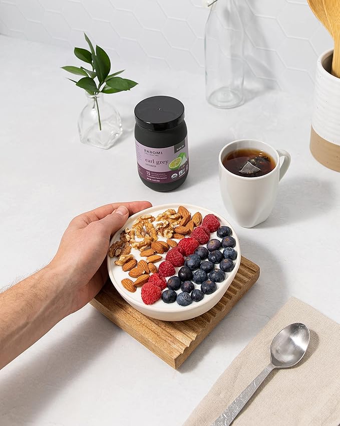 Paromi Earl Grey Organic Black Tea, Resealable Pouch, 50 Count