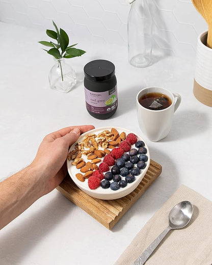 Paromi Earl Grey Organic Black Tea, Signature Jar, 15 Count (Pack of 6)