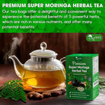 Load image into Gallery viewer, TOG999, Premium 20 Tea bags Super Moringa Herbal Tea, Special Blend of Moringa Leaves, Spearmint Leaves, Ginger, Lemon Peel and Chamomile. No Sugar, No Caffeine, No Gluten, Vegan.