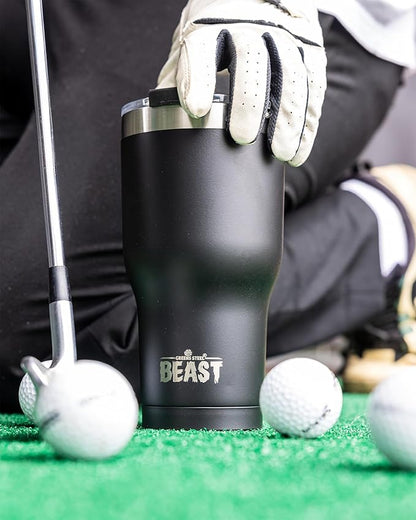 Beast 40 oz Tumbler Stainless Steel Vacuum Insulated Coffee Ice Cup Double Wall Travel Flask (Matte Black)