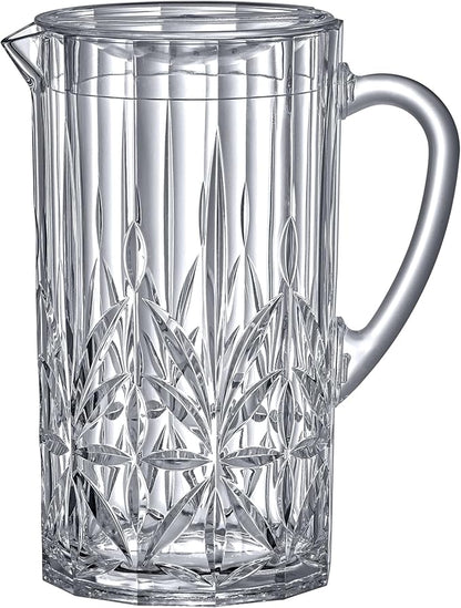 Amazing Abby - Stately - Acrylic Pitcher (80 oz), Clear Plastic Water Pitcher with Lid, Fridge Jug, BPA-Free, Shatter-Proof, Great for Iced Tea, Sangria, Lemonade, Juice, Milk, and More