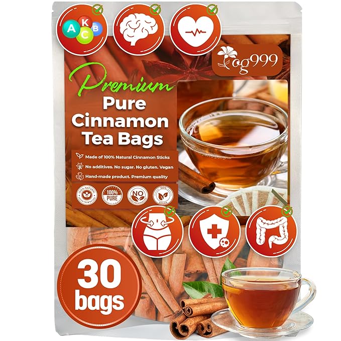 TOG999, Premium 30 Tea Bags - Special Cinnamon Tea, 100% Natural & Pure, Herbal Tea. Cinnamon Stick Herbal Spice