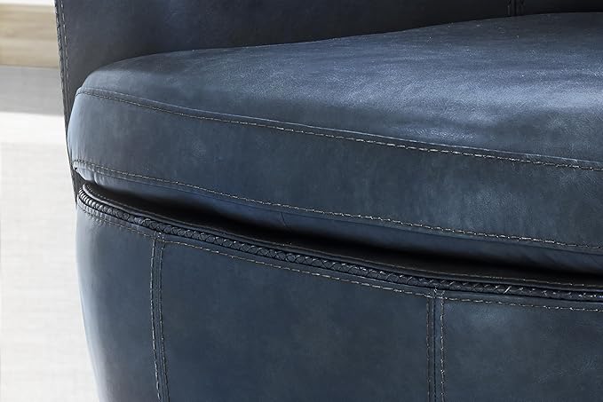 Parker Living Barolo - Vintage Navy 100% Italian Leather Swivel Club Chair