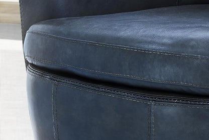Parker Living Barolo - Vintage Navy 100% Italian Leather Swivel Club Chair