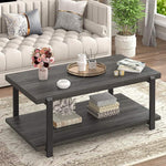 Load image into Gallery viewer, FOLUBAN Modern Coffee Table, Rustic Wood Center Table with Storage for Living Room, Dark Gray