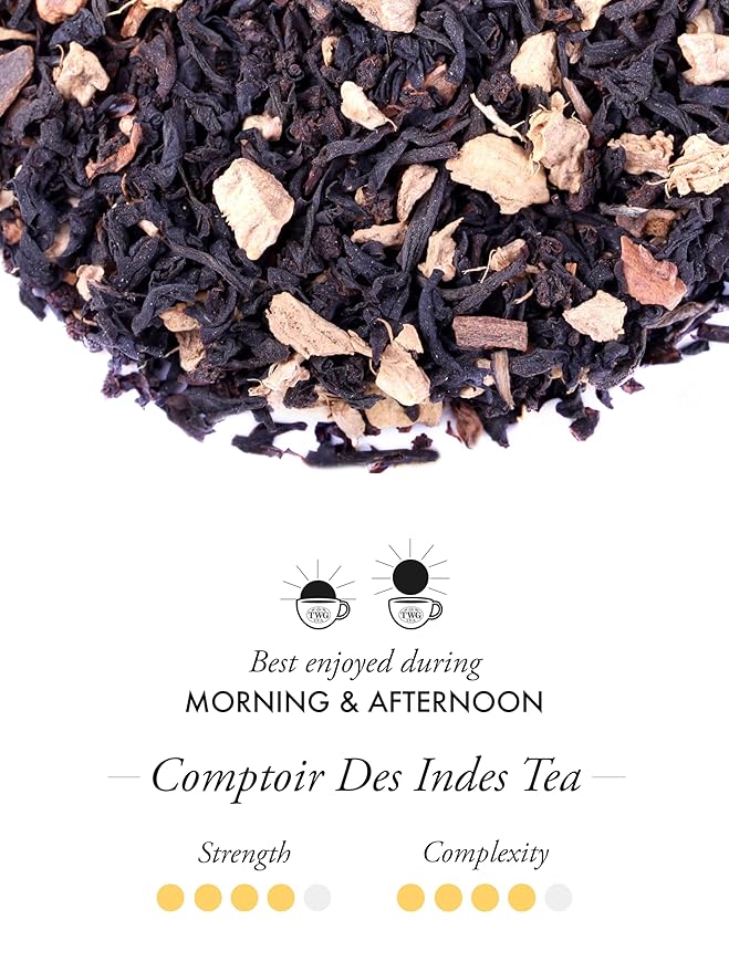 TWG Tea | Comptoir Des Indes Tea | Black Tea | Masala Chai & Spices | 15 Hand Sewn Cotton Teabags | Gift Set