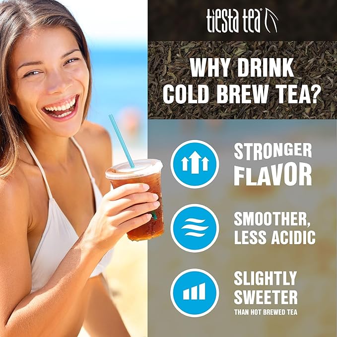 Tiesta Tea - Iced Tea Sampler Dry Flight Set, Loose Leaf, High to No Caffeine, Makes Cold Brew Iced Drink, Assorted Brew Sets with Herbal, Black, Fruit Blends & More, 8 Resealable Sample Pouches