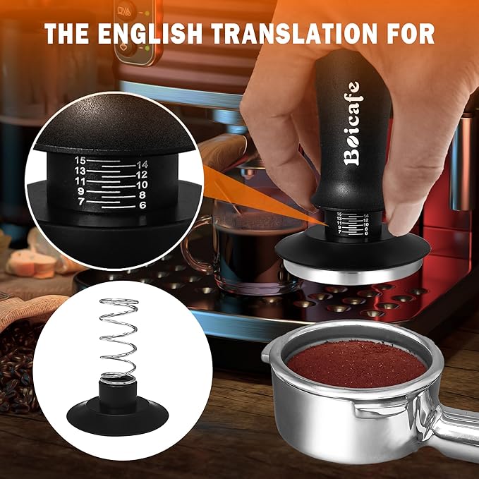 22 PCS Espresso Accessories Kit, 51mm Spring Loaded Calibrated Espresso Coffee Tamper Set with Tamper Mat, WDT Tool, Latte Art Kit, Frothing Pitcher and Towel for Coffee Making (51mm)