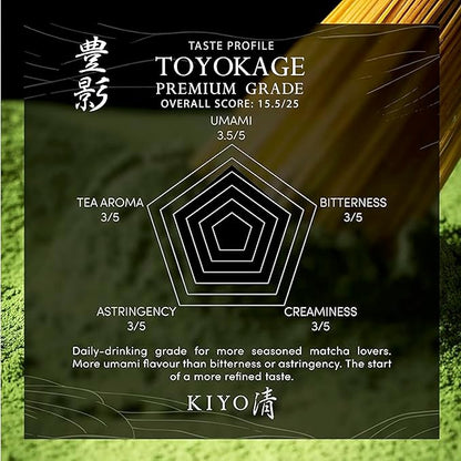 Kiyo Matcha Premium Grade Toyokage Ceremonial Uji Matcha - Pure Japanese First Harvest Ceremonial Grade Matcha Green Tea Powder from Uji, Japan (40g/1.4oz)