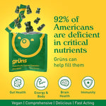 Load image into Gallery viewer, Gruns Adult Sugar-Free Super Greens Gummies, Superfood Gummy Bears with Spirulina, Chlorella, Fiber &amp; Prebiotics for Digestive Health, Adaptogens Supplement with 20 Vitamins &amp; Minerals, 28 Packets