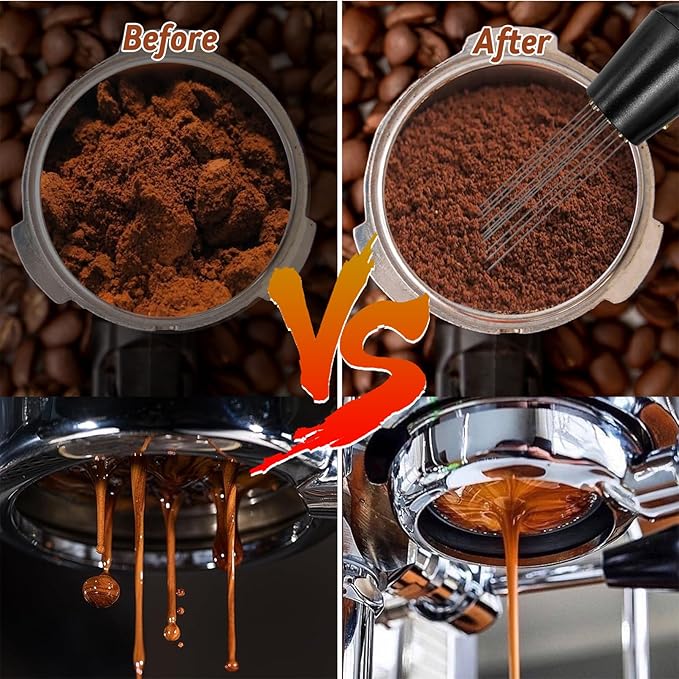 22Pcs Espresso Accessories, 51mm Espresso Tamper Kit, Espresso Machine Accessories Set with Coffee Tamper, WDT Tool, Tamper Mat, Coffee Stirrer, Frothing Pitcher, Latte Art Pen, 16 Coffee Stencils