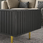 Load image into Gallery viewer, Modern Coffee Table with Storage with 2 Big Drawers, Black Rectangle Coffee Table for Living Room, Wooden Fluted Table Accent Tea Table for Living Room Apartment Small Space