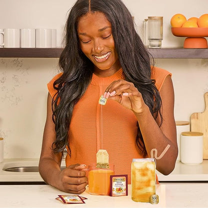 Twinings Peach & Orange Herbal Tea Individually Wrapped Bags, 20 Count (Pack of 6), Juicy & Fruity, Naturally Caffeine-Free, Enjoy Hot or Iced, 120 Teabags