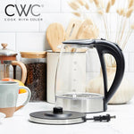 Load image into Gallery viewer, COOK WITH COLOR Electric Tea Kettle, 1.8L Cordless Hot Water Boiler, 1200W Rapid Boil, Auto Shutoff &amp; Boil Dry Protection, BPA-Free, Sleek Countertop Design, Black