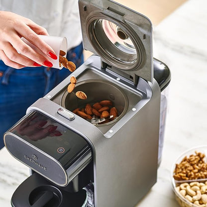 ChefWave Milkmade Non-Dairy Milk Maker (Silver/Black) – 6 Program, Auto-Clean Nut Milk Machine with Nut Platter (Almonds, Cashews, Walnuts, Hazelnuts) (2 Items)