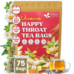 Load image into Gallery viewer, Premium Happy Throat Herbal Tea – 75 Bags Of Supper Tea Blend: Marshmallow Root, Slippery Elm &amp; Ginger – Dry &amp; Sore Throat Relief – Caffeine-Free, No Honey, No Citrus – No Sugar