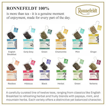 Ronnefeldt 100% Spice of Life – German Herbal Tea with Ginger, Lemongrass, Mint & Lemon Peel – Loose Leaf Chai in 15 Individually Wrapped Bags – Naturally Caffeine-Free