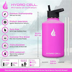 Load image into Gallery viewer, HYDRO CELL Stainless Steel Insulated Water Bottle with Straw - For Cold &amp; Hot Drinks - Metal Vacuum Flask with Screw Cap and Modern Leakproof Sport Thermos for Adults (Fuchsia 64oz)