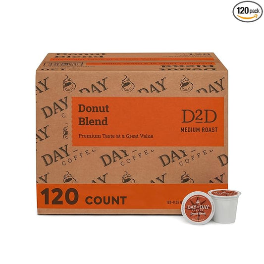Day To Day 120-Count Donut Blend, Medium Roast Single Serve Coffee Pods for K-Cup Keurig Brewers