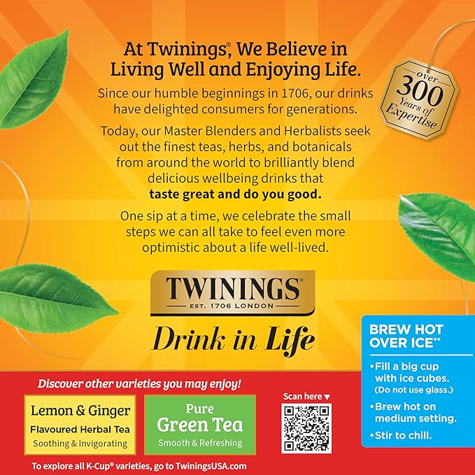 Twinings Decaffeinated English Breakfast Black Tea K-Cup Pods for Keurig, 24 Count (Pack of 1), Smooth, Flavourful, Robust, Enjoy Hot or Iced