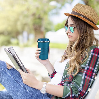 Coffee Travel Mug 12 oz & 17 oz Insulated Coffee Mug with Lid Portable Spill-Proof Coffee Travel Mug No Handle Reusable Stainless Steel Mug Keeps Cold and Hot Suitable for Car, Daily, Travel and Gifts