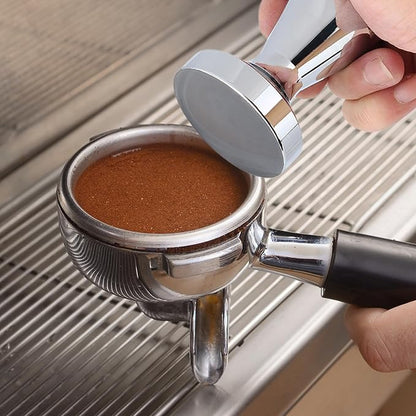 58MM Coffee Tamper, Espresso Press with Silicone Tamper Mat, Stainless Steel Coffee Press for Coffees Grounds Barista Espresso Machines Accessory
