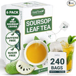 Load image into Gallery viewer, LeafLea 240 Premium Soursop Leaf Tea Bags, 100% Dried Soursop Graviola Leaves with a Smooth, Earthy Flavor, Hoja Guanabana Leaf Herbal Tea Bags for Natural Digestion Support, No Caffeine, Sugar-Free