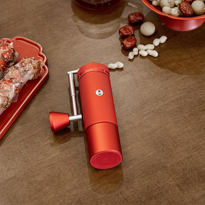 TIMEMORE S3 Manual Coffee Grinder with External Adjustment and Stainless Steel Patented Burr，Hand Coffee Grinder High Presicion Premium Expresso Coffee Grinder Chestnut S3, Red