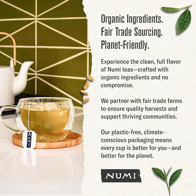 Numi Organic Matcha Toasted Rice Tea, 100 Tea Bags, Organic Genmaicha Green Tea, Caffeinated (Packaging May Vary)