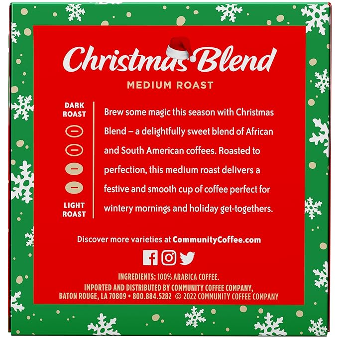 Community Coffee Christmas Blend, Medium Roast, 60 Count Coffee Pods, Compatible with Keurig K-Cup Brewers (10 count- Pack of 6)