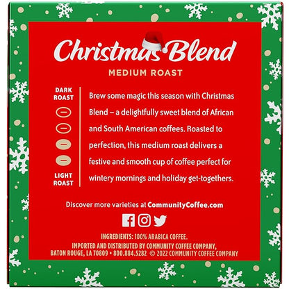 Community Coffee Christmas Blend, Medium Roast, 60 Count Coffee Pods, Compatible with Keurig K-Cup Brewers (10 count- Pack of 6)