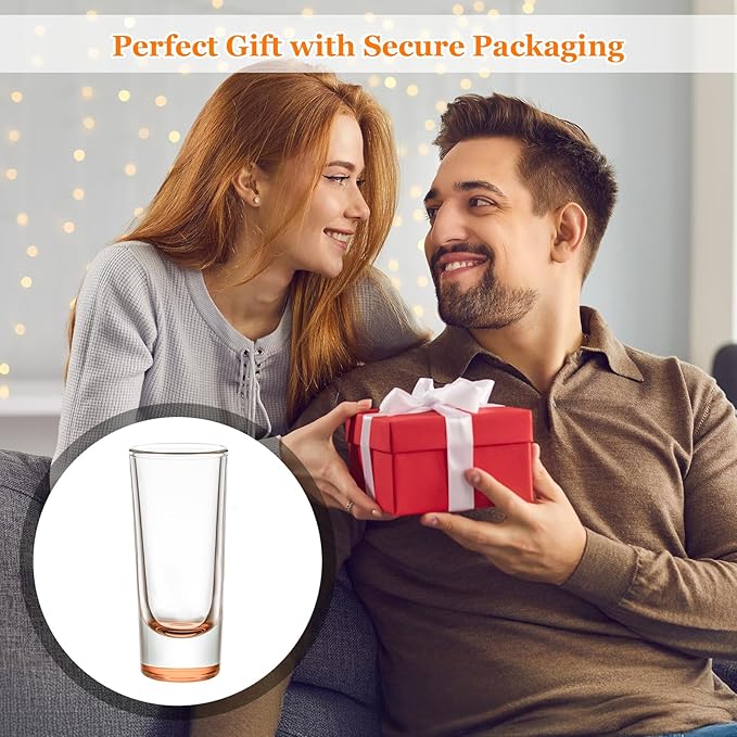 Ruckae 12 Pack 2oz Shot Glasses Set Gradient Colorful Shot Glasses Bulk with Heavy Base Bar Cylinder Glass Shot Cups for Vodka Tequila Whiskey Liquor Cocktail