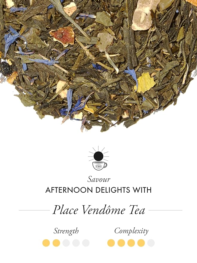 TWG Tea | Place Vendôme Tea | Green Tea | Nuts & Tropical Fruits | Haute Couture Tin, 100g | Gift Set
