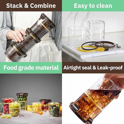 Size Adjustable Coffee Canister - Airtight Storage Container for Coffee Beans and Grounds, Tea, Spice (Small)