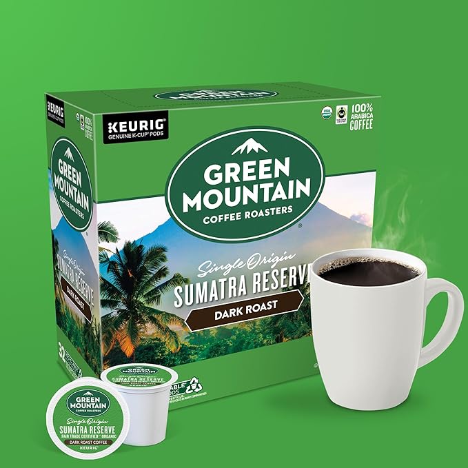 Green Mountain Coffee Roasters Sumatra Reserve Coffee, Keurig Single-Serve K-Cup pods, Dark Roast, 32 Count