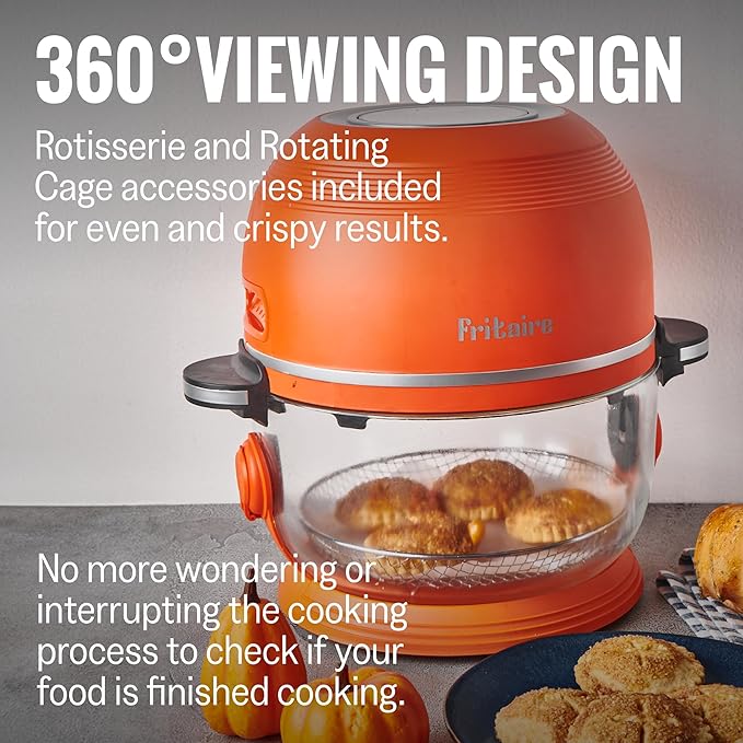 Non Toxic Air Fryer™ - Glass AirFryer 5 Quart w/ 360 Visibility, Self-Cleaning, 400F Vortex Air Fryer for Even Cooking, BPA-Free Teflon Free, 6-in-1 Functions, Rotisserie, Roast, Bake, Sage