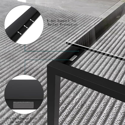 Glass Coffee Table Modern Center Table,Minimalist Coffee Table Sofa Side Tea Table for Living Room,Tempered Glass-top with Sturdy Metal Frame, Easy Assembly,26.4 x 26.4 x 15.7 Inches, Black