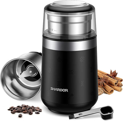 SHARDOR Super Silent Coffee Grinder, Herb, Spice, Electric Coffee Bean & Espresso Grinder with 1 Removable Stainless Steel Bowl