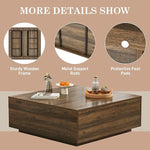 Load image into Gallery viewer, 43” Square Coffee Table with Storage, Modern Large Square Center Table with 2 Drawers, Wood Coffee Table for Living Room, Walnut